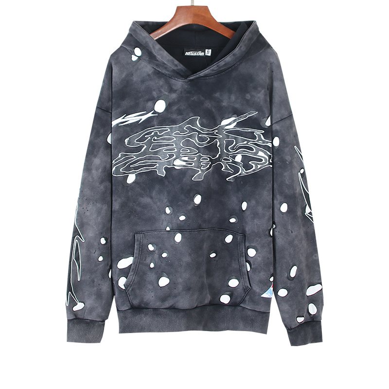 Hellstar Acid Wash Graphic Hoodie & Sweatpants Matching Set — front