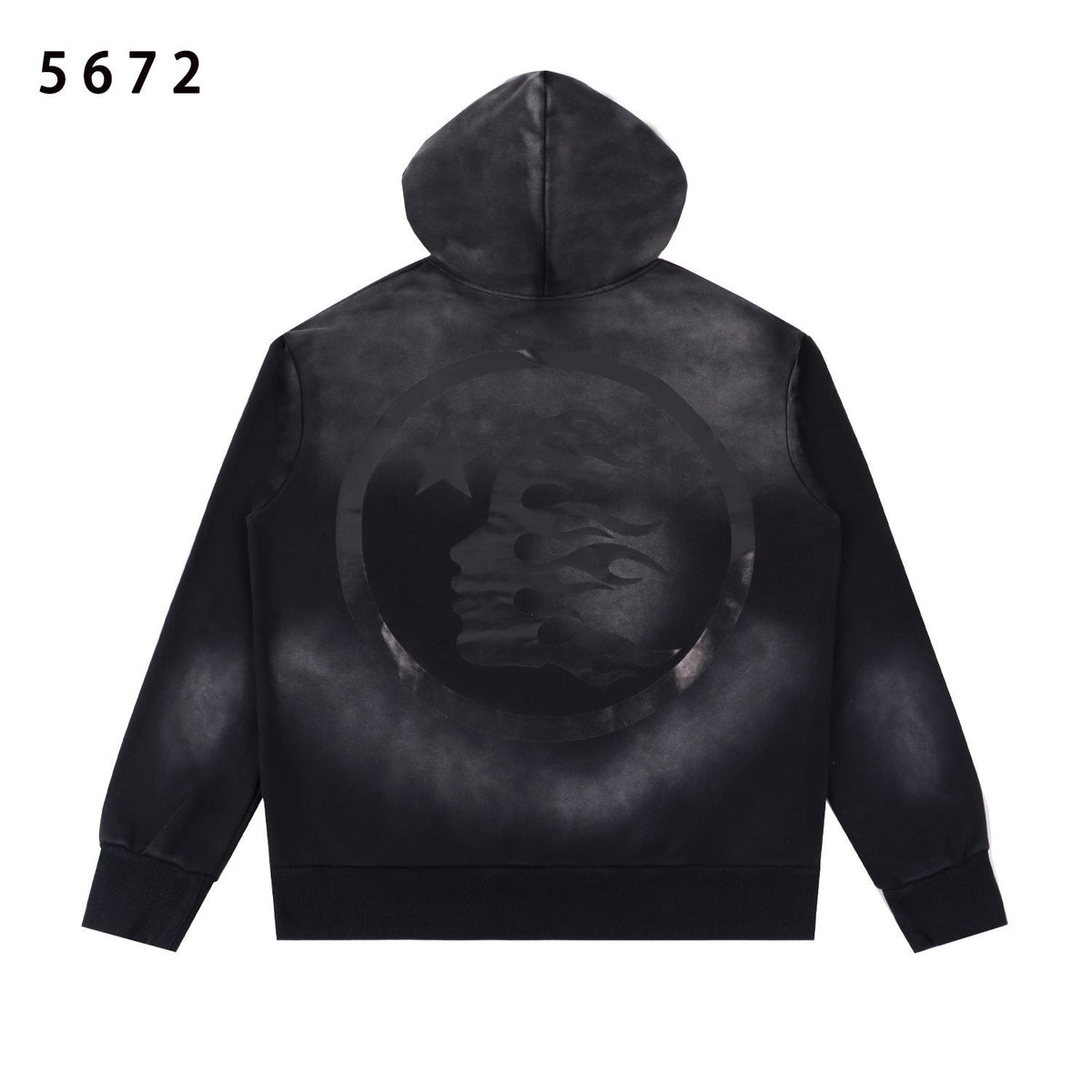 Hellstar Washed Black Graphic Hoodie — back