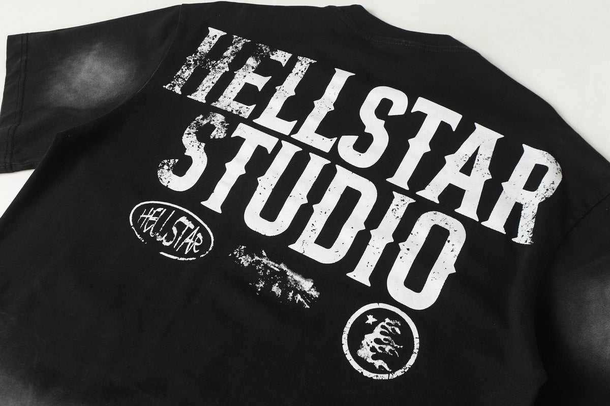 Hellstar Records Studio Acid-Wash T-Shirt — detail