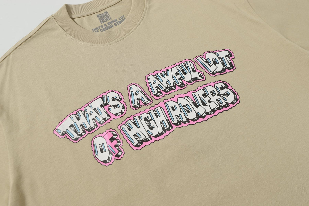 THAT'S A AWFUL LOT OF COUGH SYRUP Khaki Casino Dice Graphic T-Shirt — detail