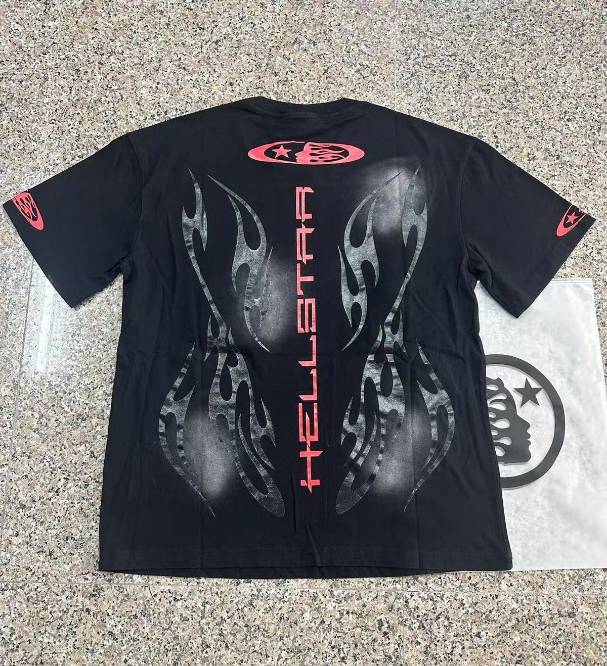 Hellstar Red and Gray Graphic T-Shirt — context