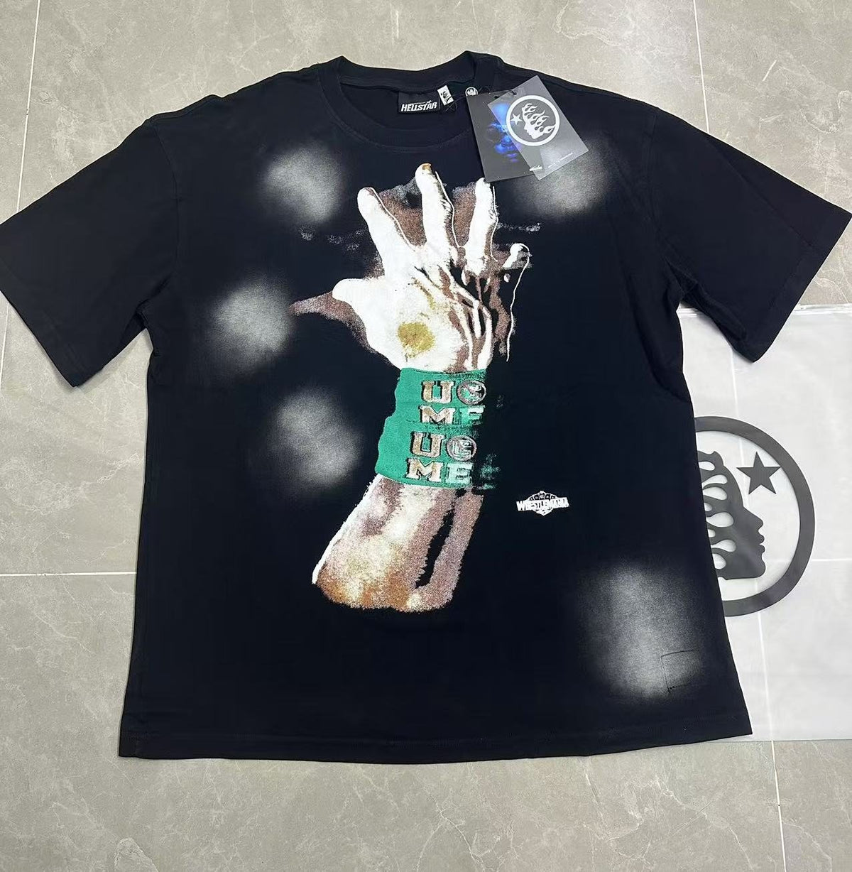 Hellstar Hustle Loyalty Respect Graphic T-Shirt — hang_tag