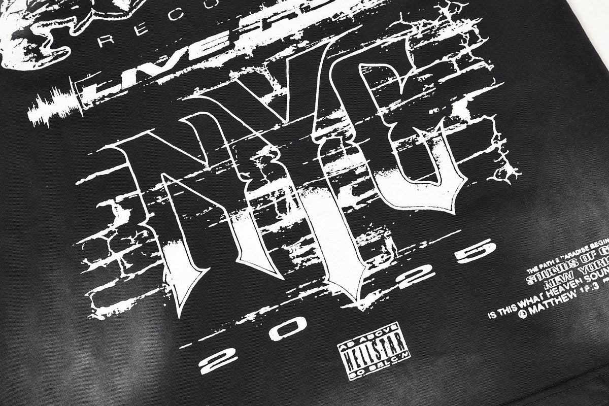 Hellstar NYC Distressed Graphic Short-Sleeve T-Shirt — detail