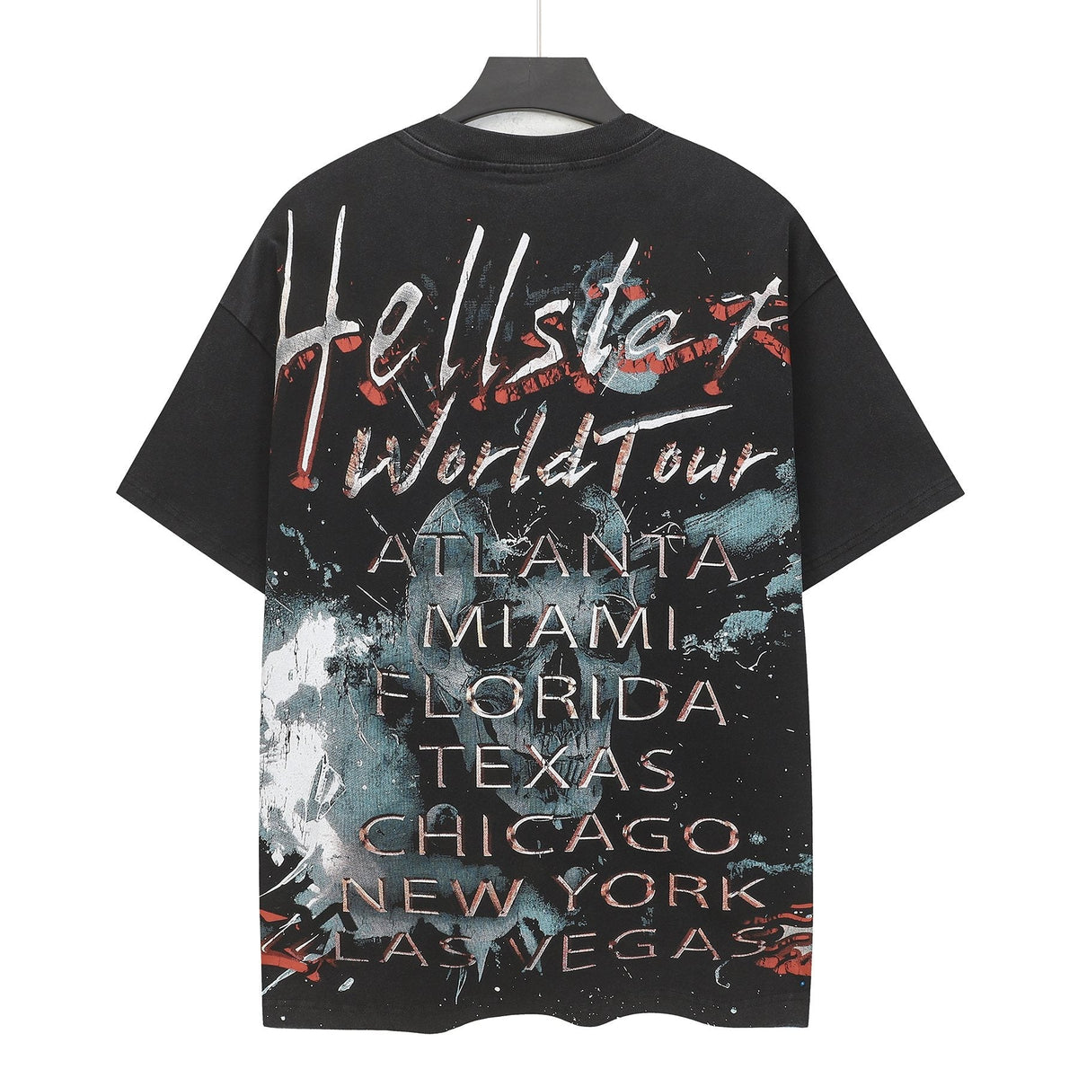 Hellstar Skull & City-List Graphic T-Shirt — back
