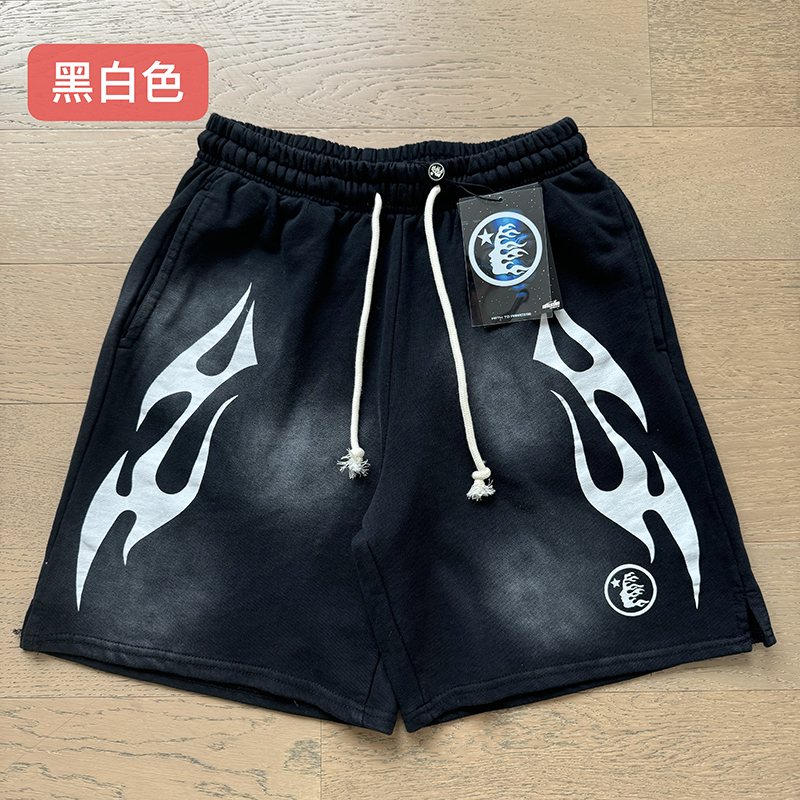 Hellstar Washed Flame Graphic Shorts — hero