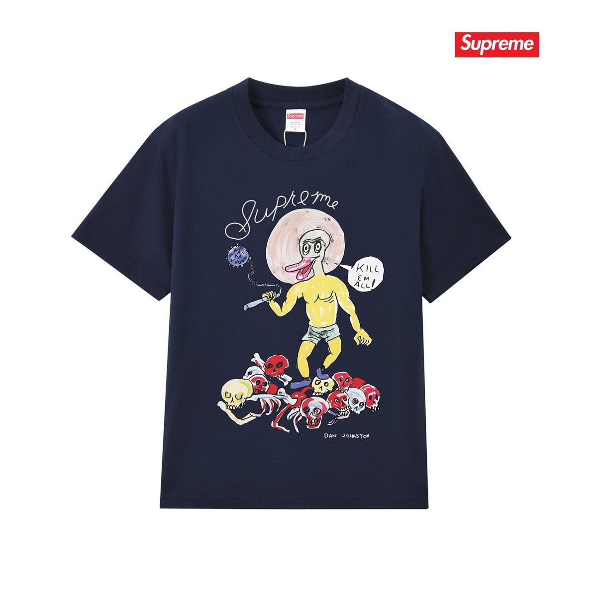 Supreme Cartoon Skull Graphic T-Shirt — front