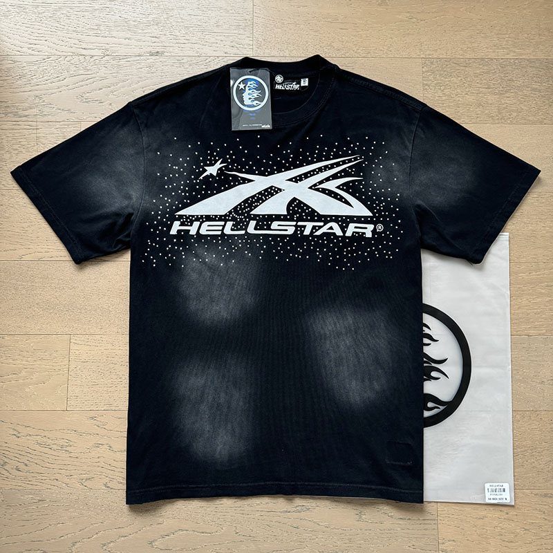 Hellstar Washed Black Head & Flame Graphic T-Shirt — comparison