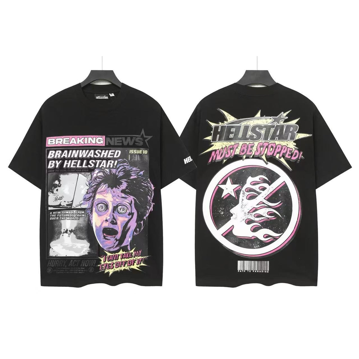 Hellstar Breaking News Brainwashed Graphic T-Shirt — front