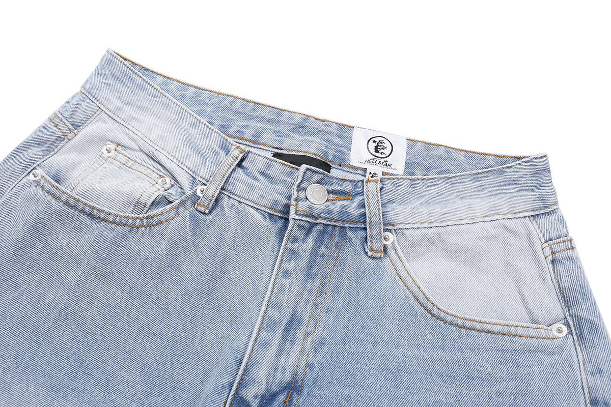 Hellstar Thorn Graphic Light Blue Jeans — detail