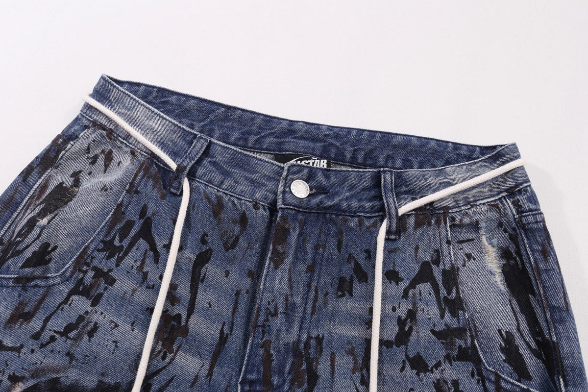 Hellstar Splatter Graphic Wash Jeans — detail