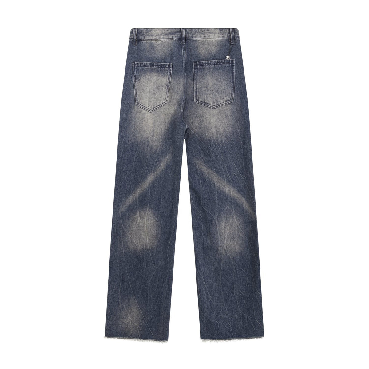 Hellstar Washed Blue Distressed Straight-Leg Jeans — back