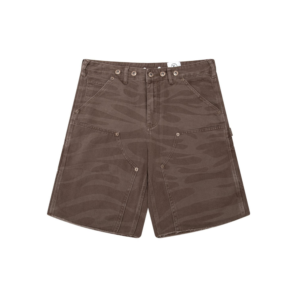 Hellstar Brown Tonal Logo Denim Shorts — hero