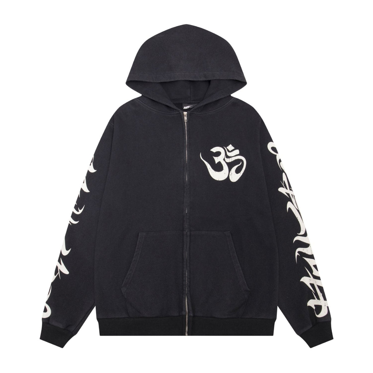 Hellstar Om Graphic Zip-Up Hoodie — front