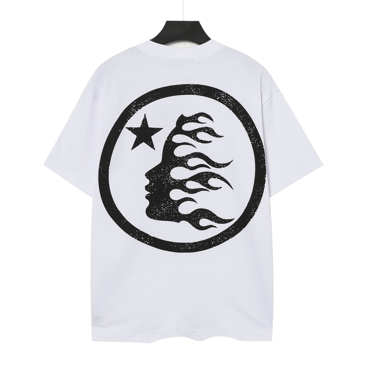 Hellstar Star Flame Rhinestone-Style Graphic T-Shirt — back