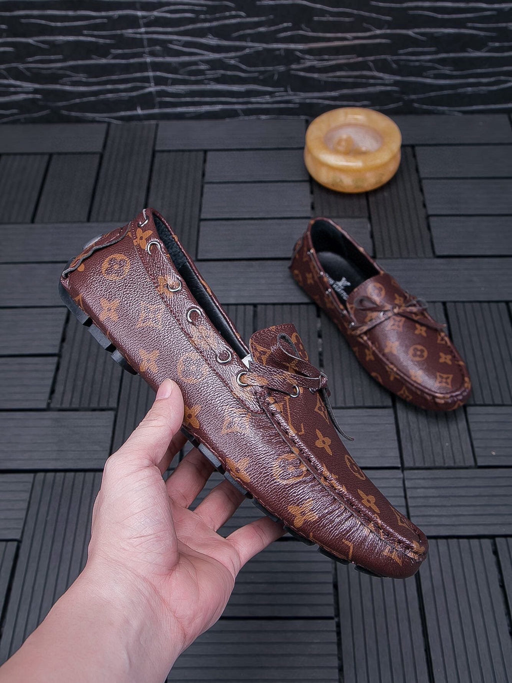 Louis Vuitton Monogram Driving Loafers — front