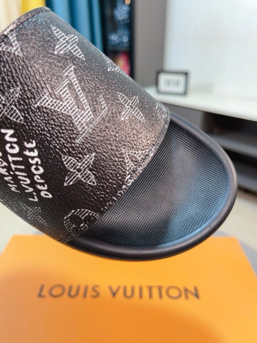 Louis Vuitton Monogram Slide Sandals — detail