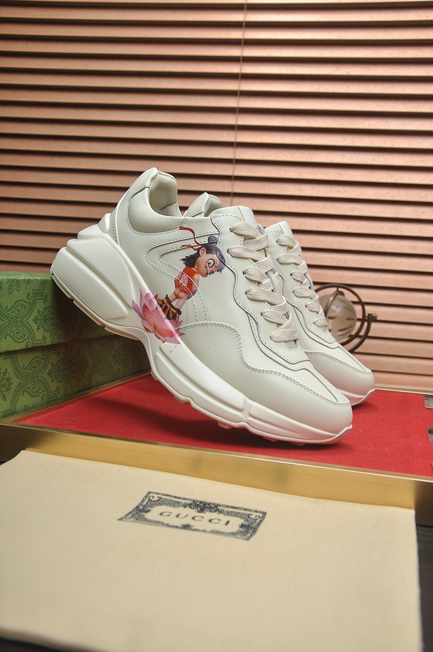 Gucci White Chunky Sneakers — side