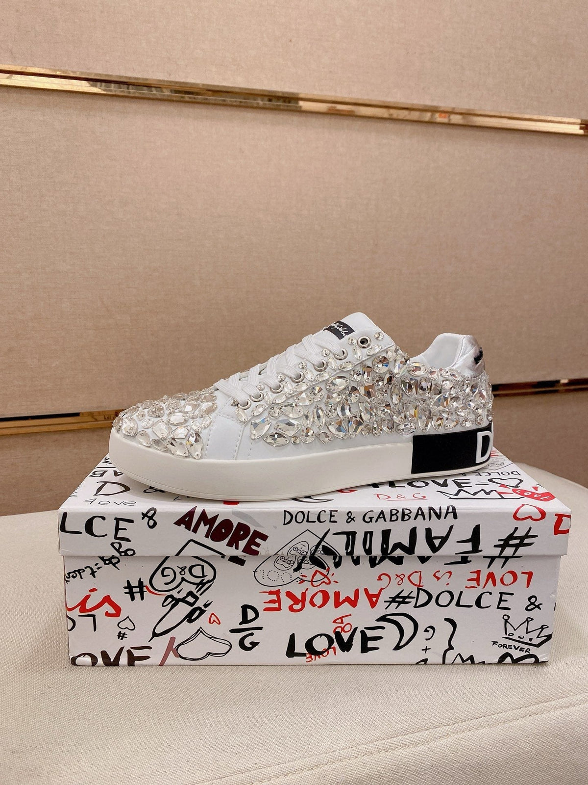 Dolce & Gabbana Crystal-Embellished Low-Top Sneakers — hero