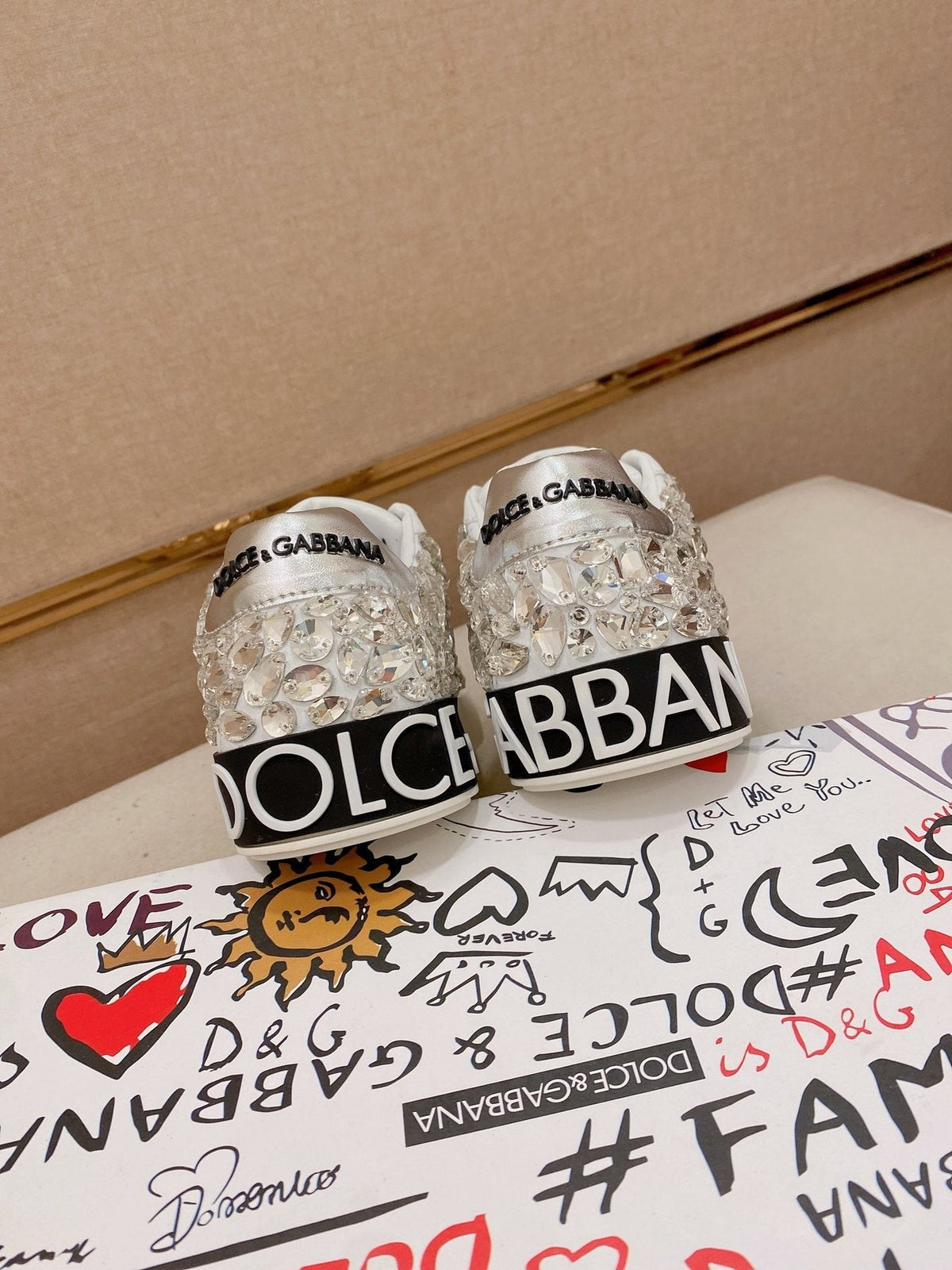 Dolce & Gabbana Crystal-Embellished Low-Top Sneakers — back
