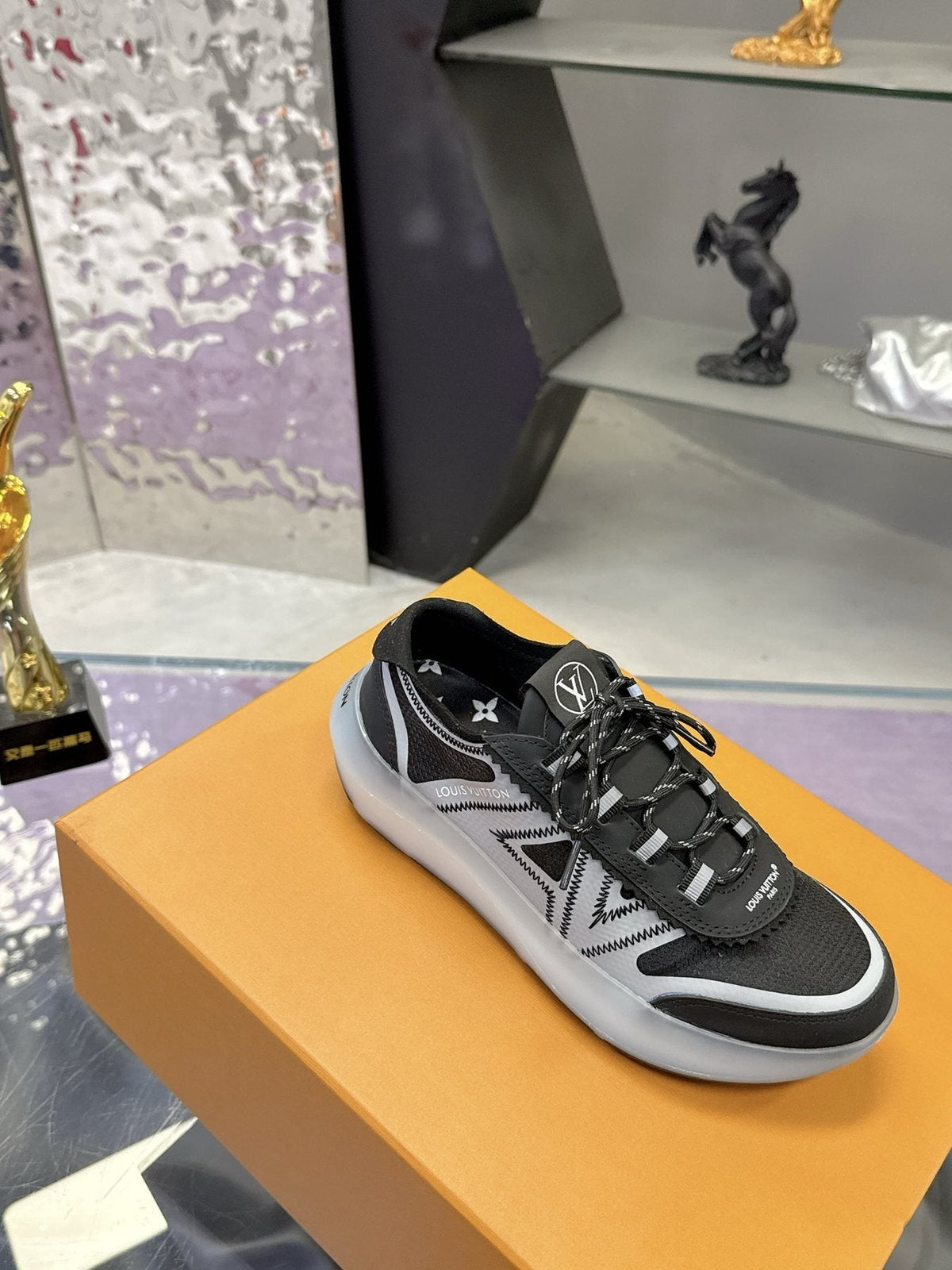 Louis Vuitton Mesh Panel Low-Top Sneakers — side