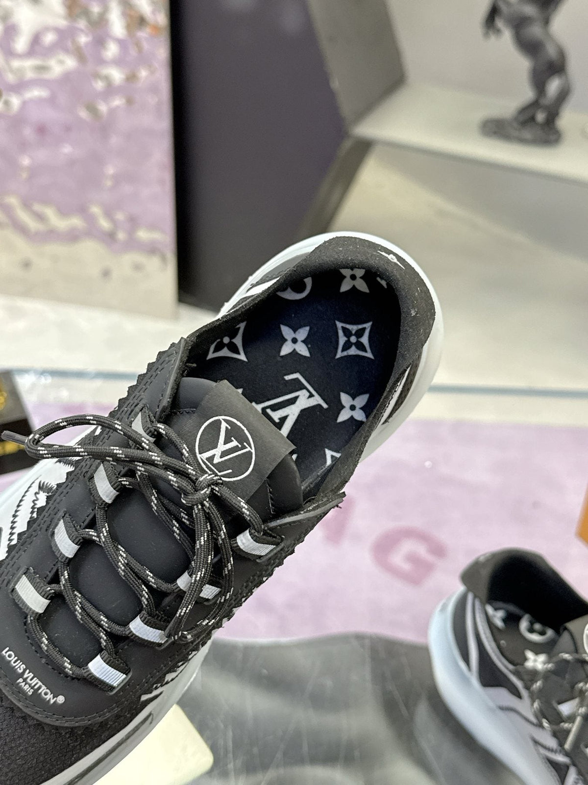Louis Vuitton Mesh Panel Low-Top Sneakers — detail