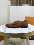TODS Brown Suede T-Hardware Loafers — hero