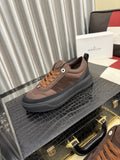 微商相册测试鞋子-Moncler Dark Brown and Black Low-Top Sneakers — hero