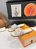 Louis Vuitton Checkerboard Floral Slide Sandals — hero