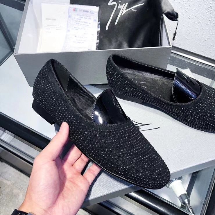 Giuseppe Zanotti Black Studded Loafers — model