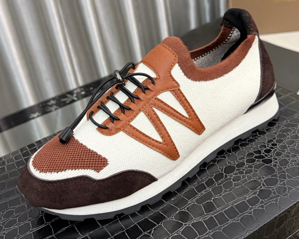 Louis Vuitton Cream Brown Low-Top Sneakers — hero