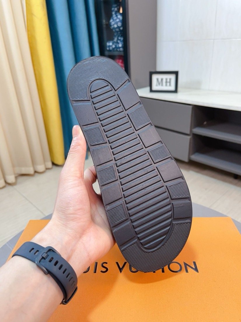 Louis Vuitton Men's Graphic Strap Slide Sandals — back