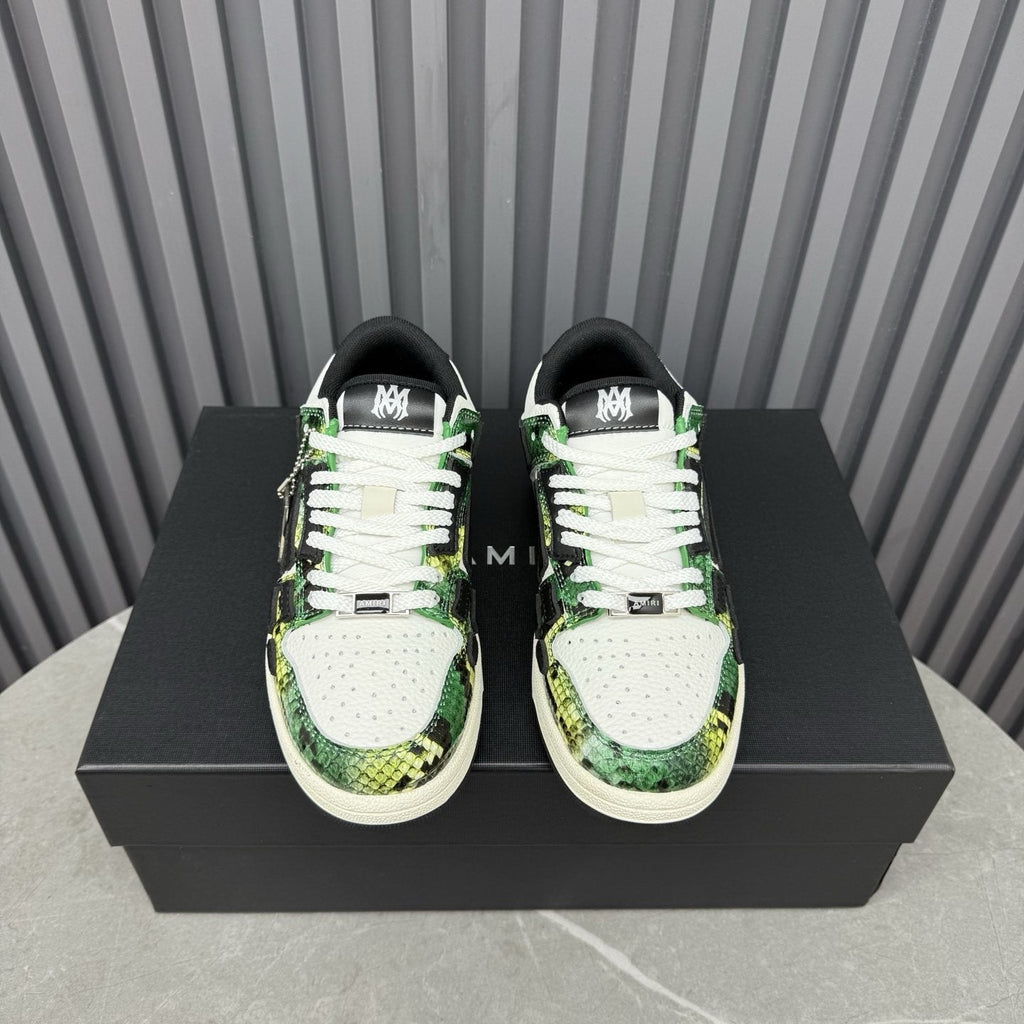 AMIRI Green Patterned Low-Top Sneakers — front
