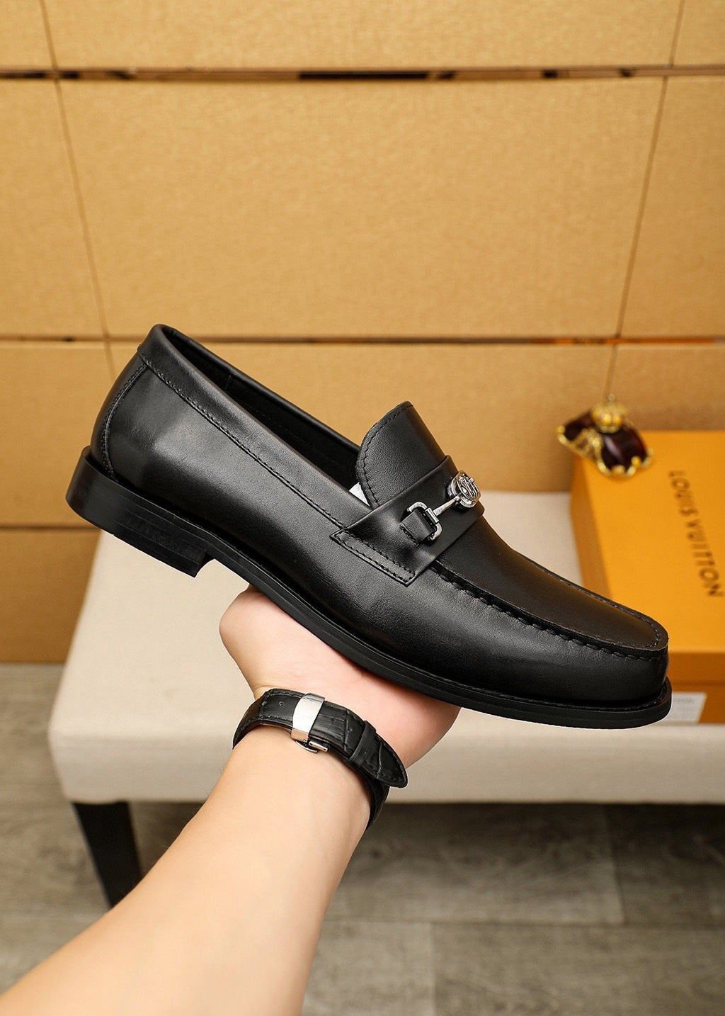 Louis Vuitton Black Hardware Loafers — model