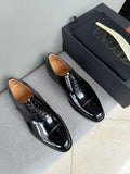 ZEGNA Black Patent Leather Oxford Shoes — hero