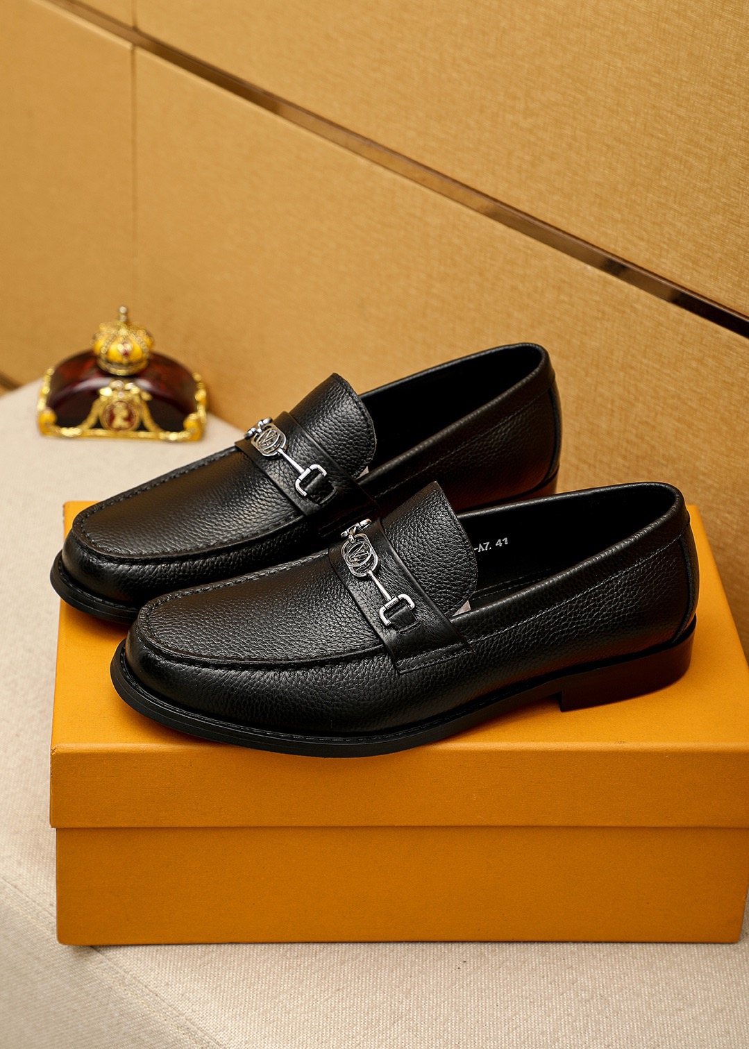 Louis Vuitton Black Hardware Loafers — front