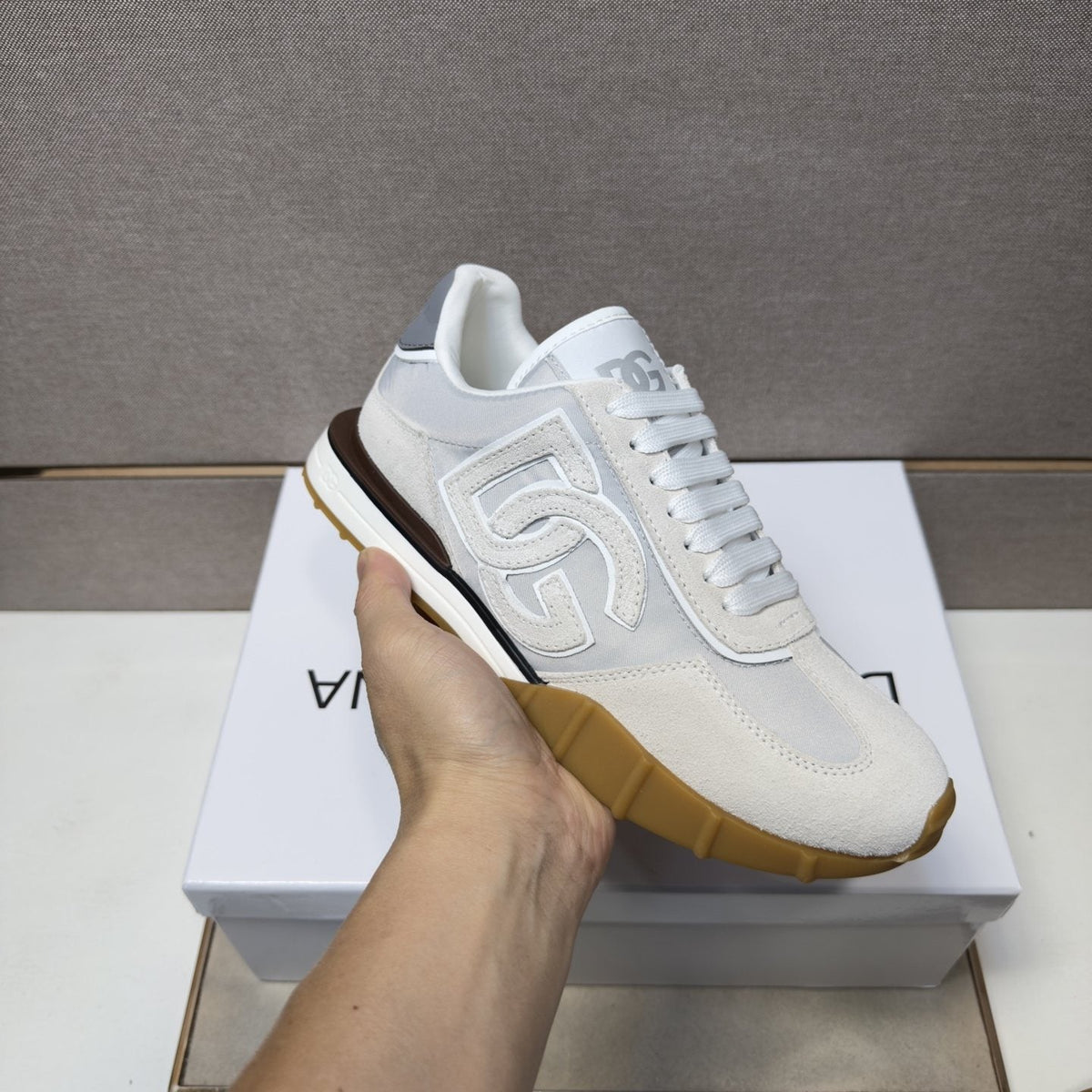 Dolce & Gabbana White Gum Sole Sneakers — model