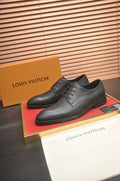 Louis Vuitton Black Monogram Tongue Lace-Up Dress Shoes — hero