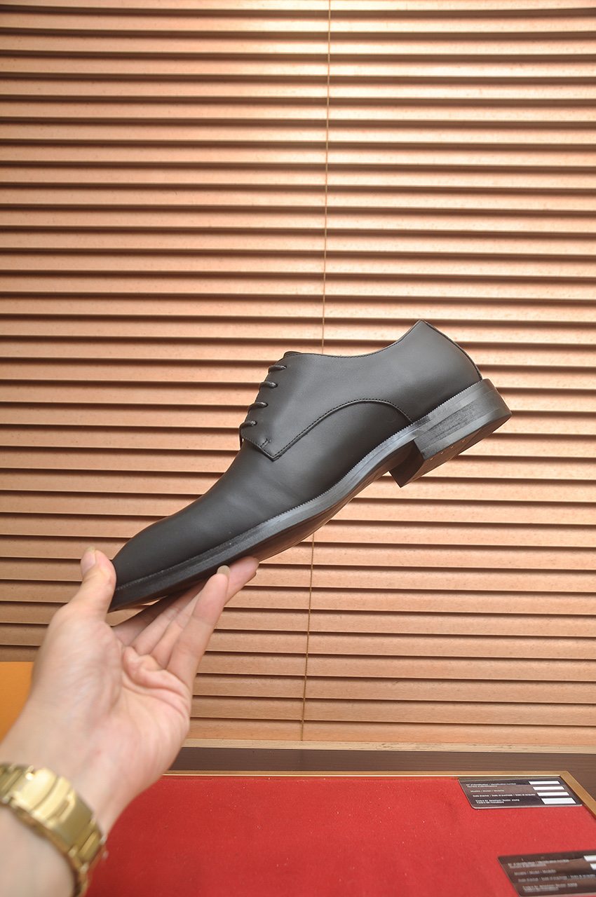 Louis Vuitton Black Monogram Tongue Lace-Up Dress Shoes — side
