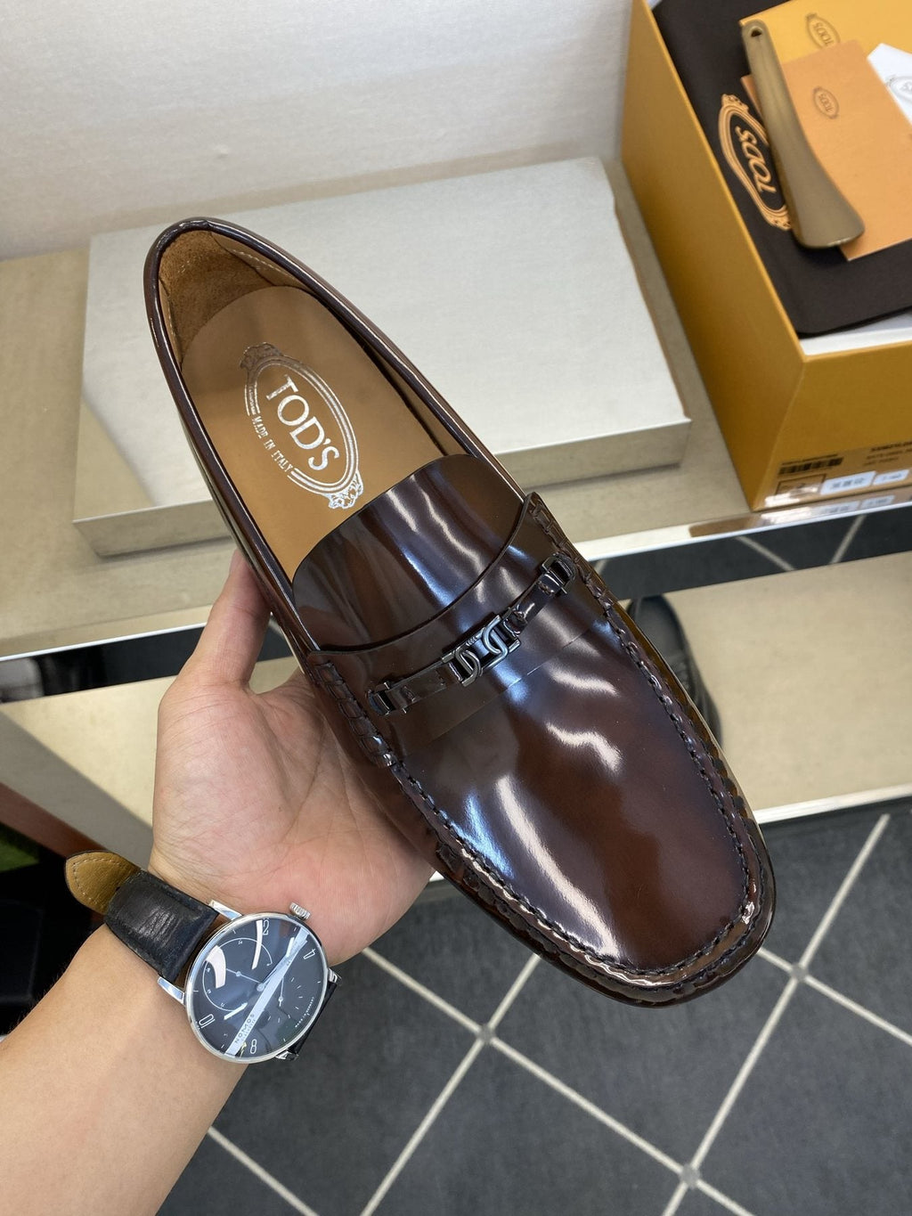 TOD'S Dark Brown Tassel Loafers — model