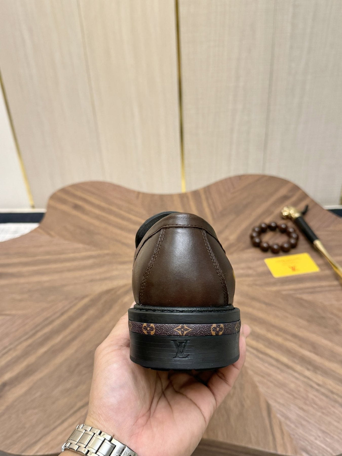 Louis Vuitton Dark Brown Lug Sole Loafers — back