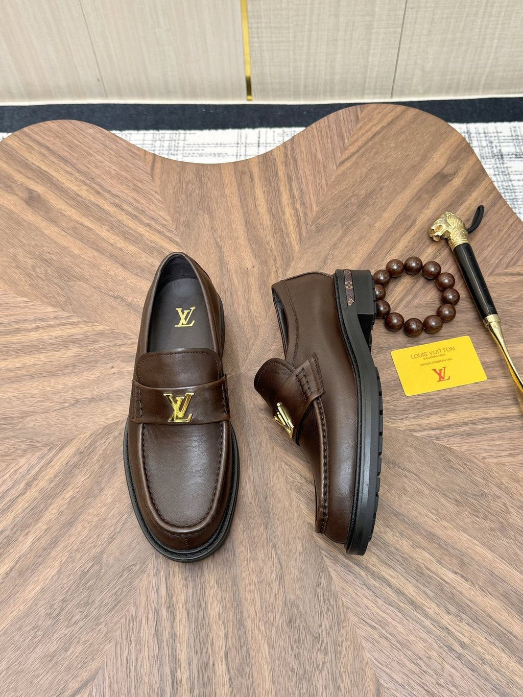 Louis Vuitton Dark Brown Lug Sole Loafers — front