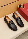 Ferragamo Black Metal-Bit Loafers — hero