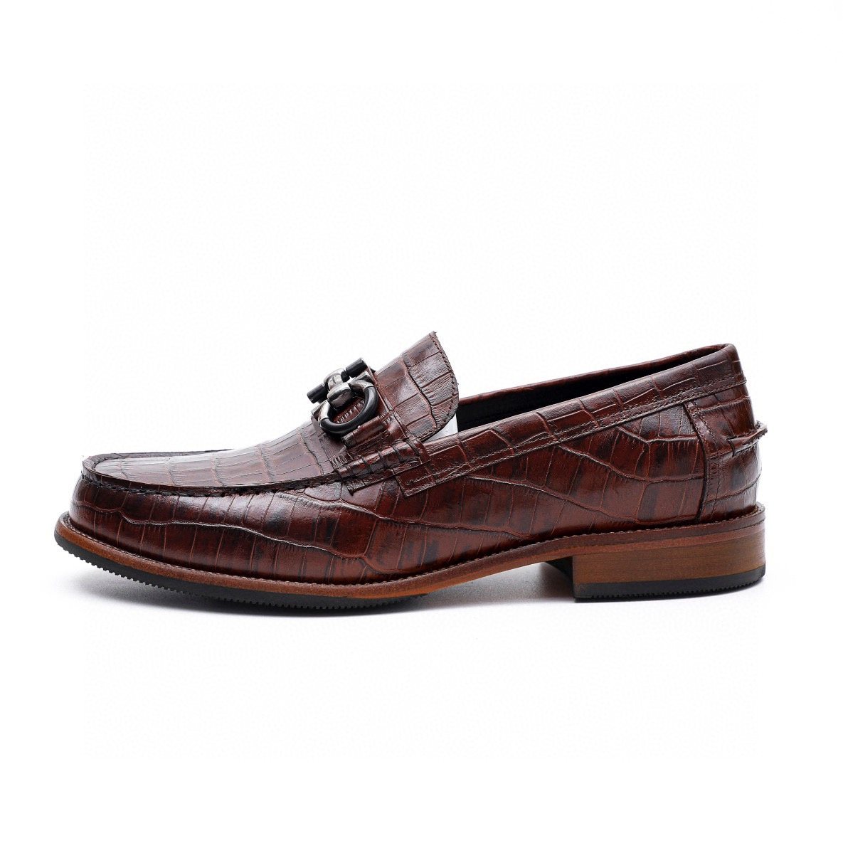 Salvatore Ferragamo Dark Brown Bit Loafers — side