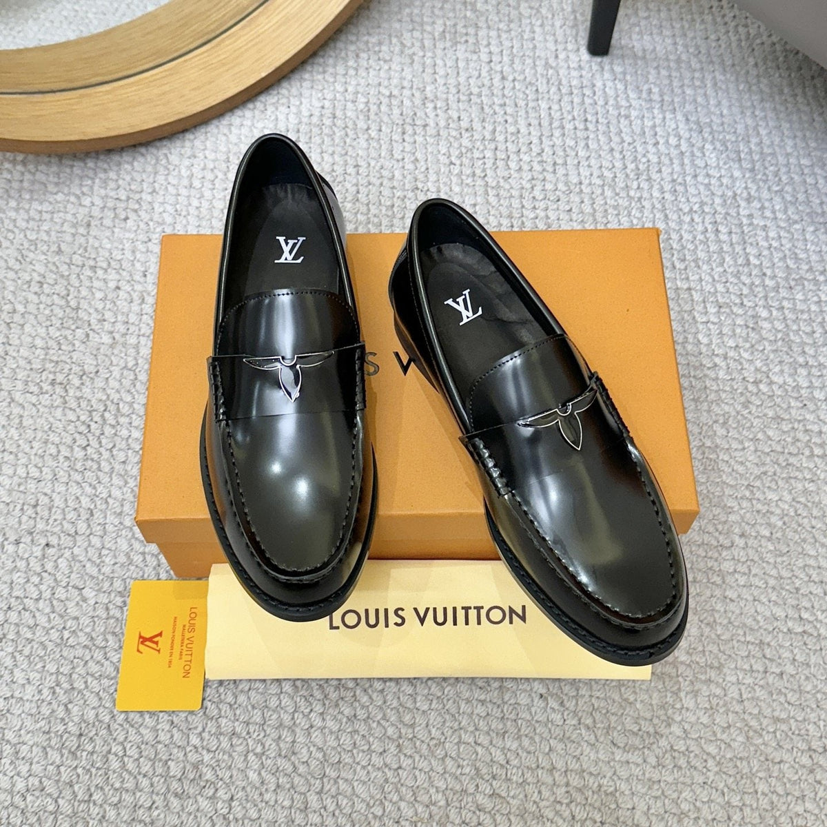 Louis Vuitton Black Leather Loafers — hero
