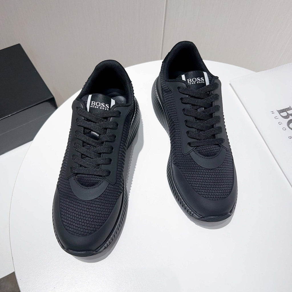 Hugo Boss Black Knit Sneakers — front