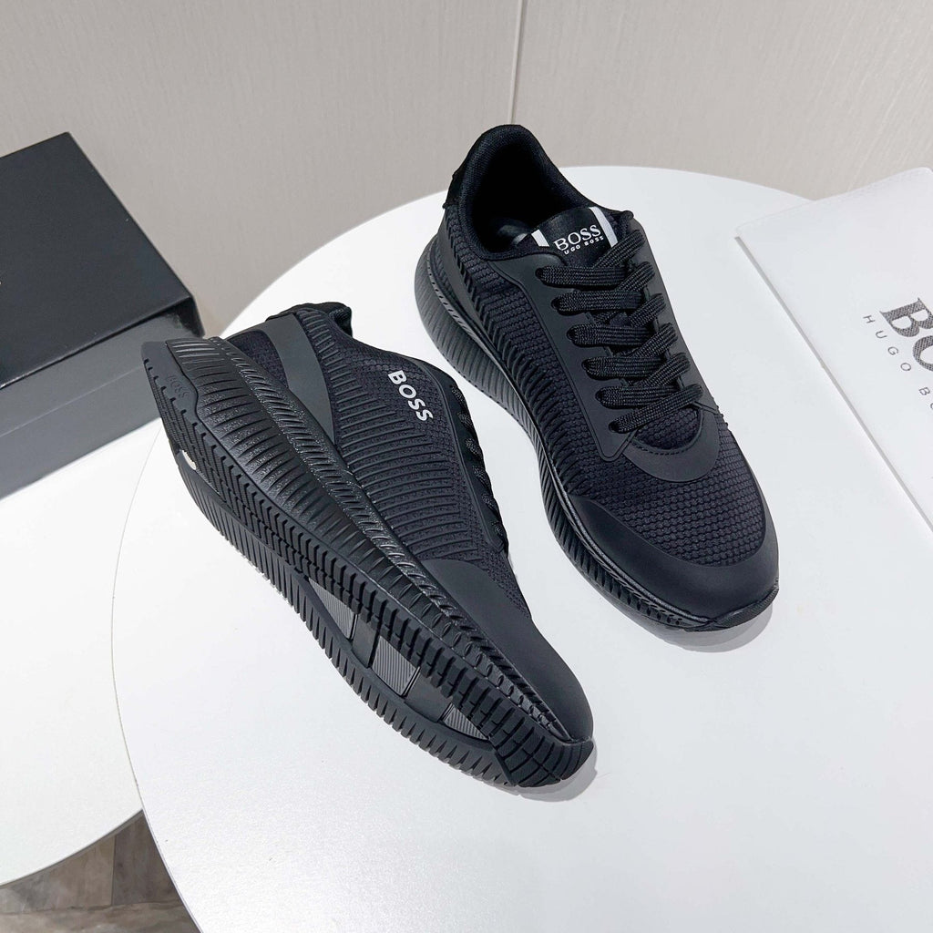 Hugo Boss Black Knit Sneakers — side
