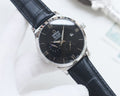 Omega Black White Dial Leather Strap Watch — hero