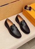 微商相册测试鞋子-Louis Vuitton Black Leather Hardware Loafers — hero