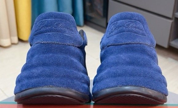Loro Piana Blue Lace-Up Sneakers — front