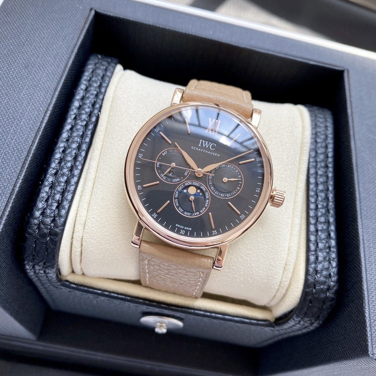 IWC Rose Gold Strap Watch — hero